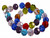 12mm Mix Glass Faceted Round 15.5" [uc10x]