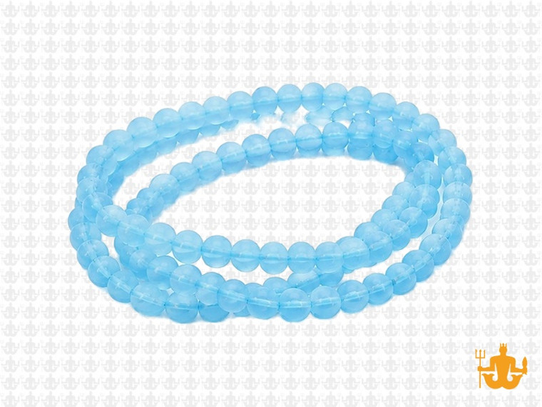 4mm Matte Aquamarine Round Beads 15.5" synthetic [4a34m]