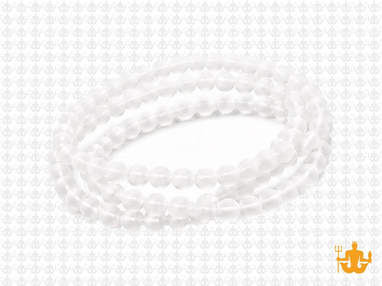 4mm Matte Crystal Round Beads 80pcs synthetic [4a5m]