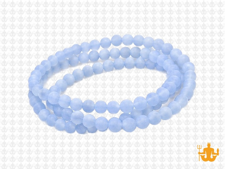 4mm Matte Chalcedony Round Beads 15.5" synthetic [4a65m]