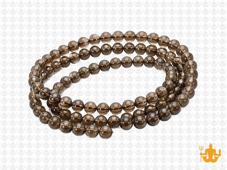4mm Smoky Topaz Round Beads 15.5" synthetic [4a8]