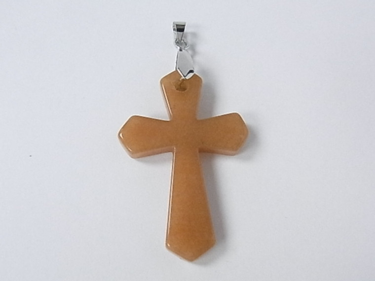42mm Red Aventurine Special Cut Cross Pendant [e203]