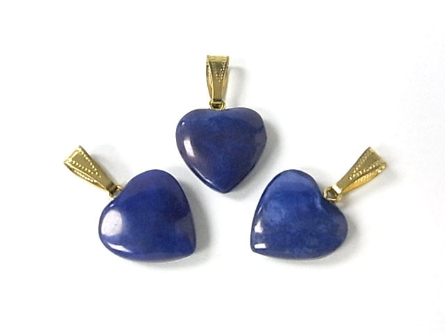 15mm Lapis Howlite Puff Heart Pendant [e2038]