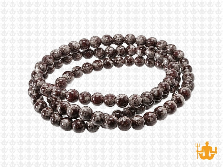 4mm Brown Snowflake Round Beads 15.5" natural [4b4]