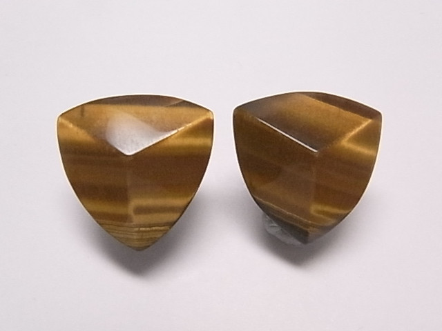22mm Tiger Eye Triangular Post Earring [e1220]