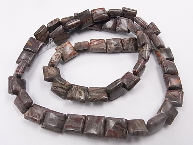 9mm Flower Agate Square Beads 15.5" [e1115]