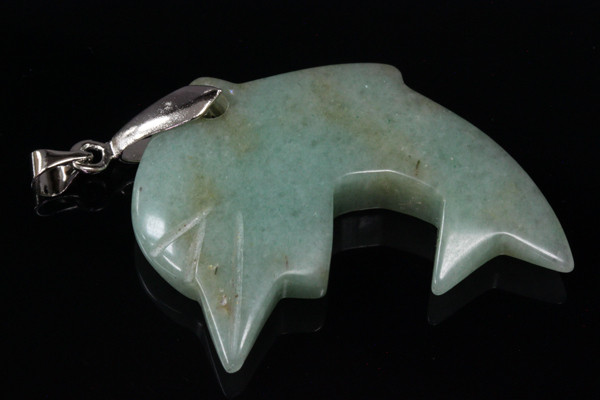28x42mm Amazonite Dolphin Pendant [e2319]