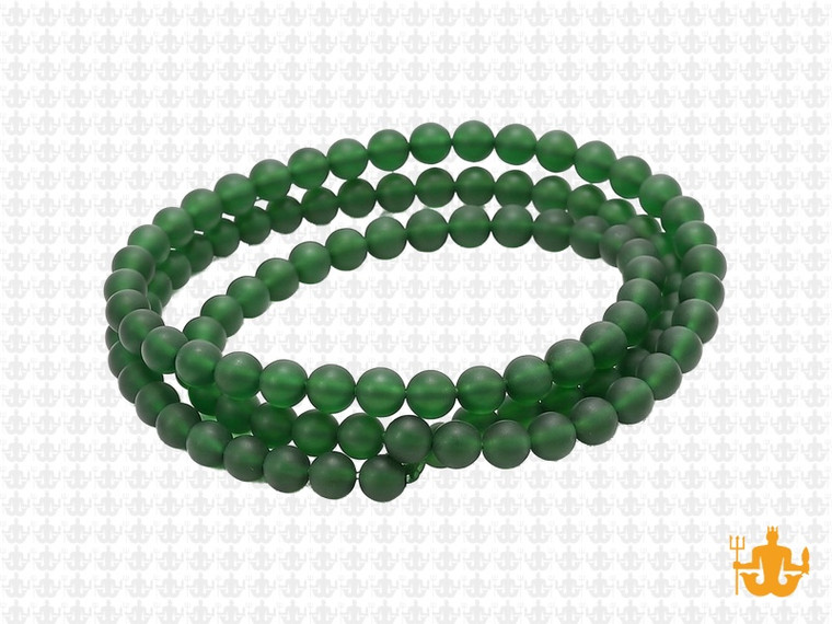 4mm Matte Malachite Jade Round Beads 15.5" dyed [4b77m]