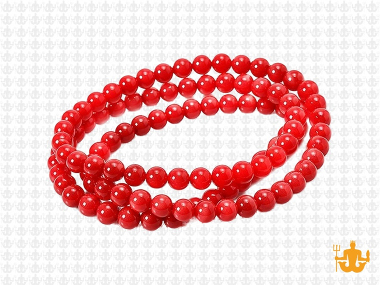 4mm Red Jade Round Beads 15.5" dyed [4b80]