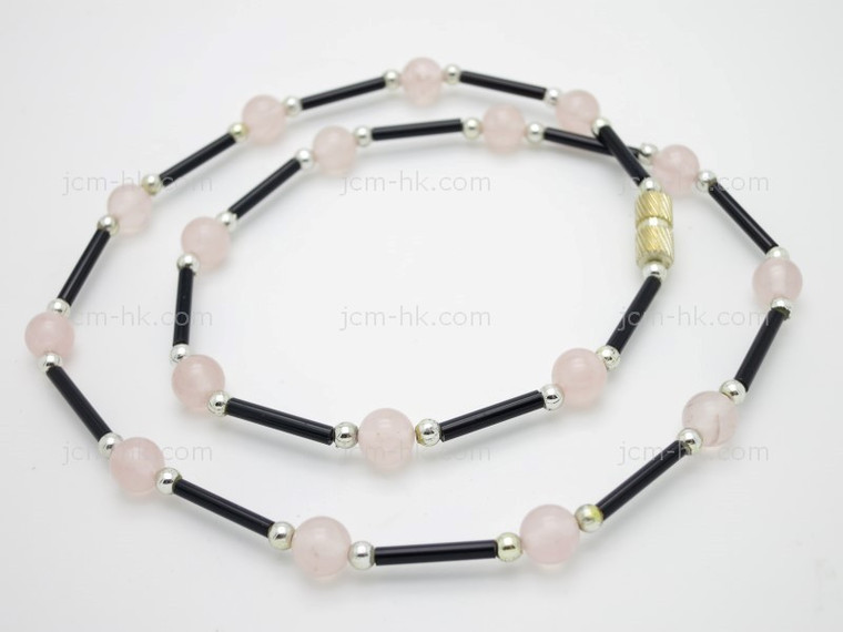 6mm Rose Quartz Necklace 17" [e3053]