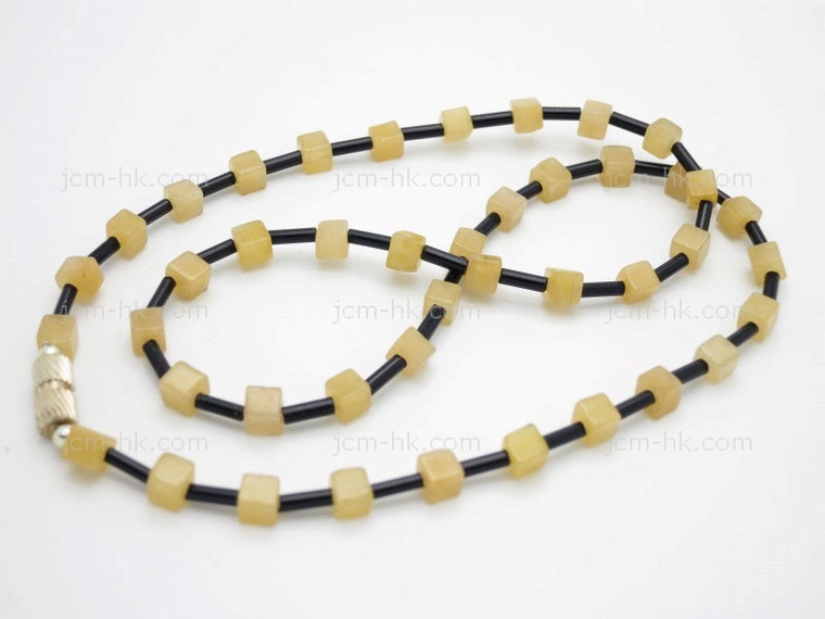 4x4mm Golden Jade Necklace 18" [e3080]