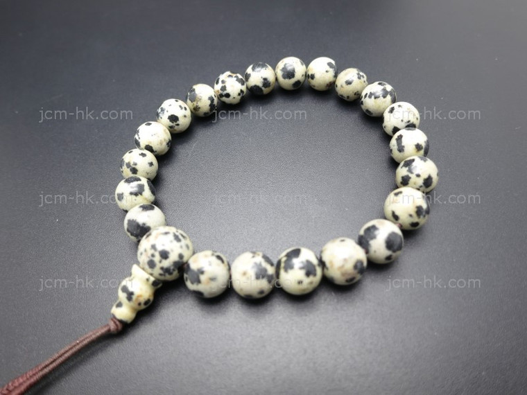 8mm Dalmatian Jasper Jasper Elastic Power Bracelet [e3196]