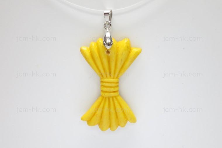 26X45mm Buffalo Bone Carved Designer Bead Pendant, Natural Dyed [z1118]