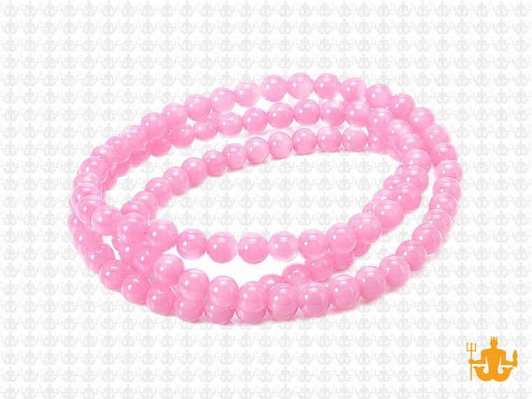 4mm Pink Jade Round Beads 15.5" dyed [4c60]