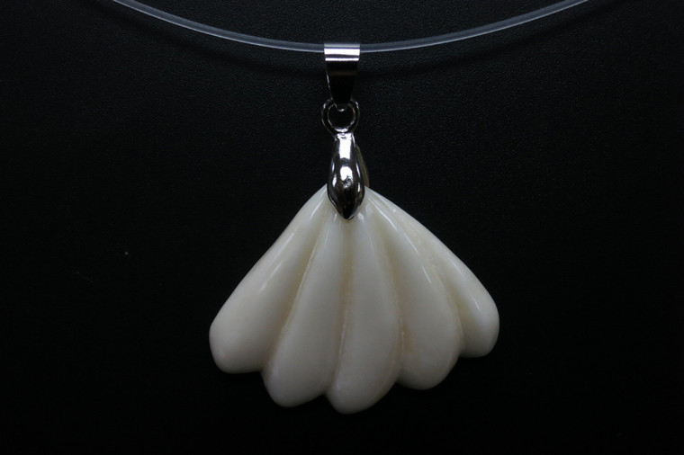 30x28mm Buffalo Bone Carved Designer Bead Pendant [z5177]