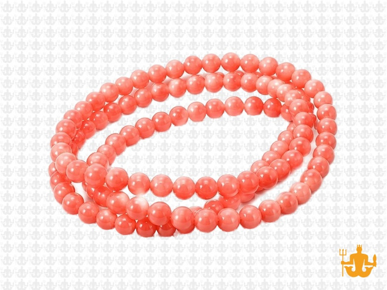 3-4mm Pink Coral Round Beads 15.5" dyed [4d38]