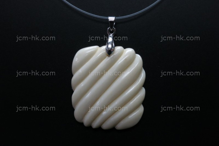 32x36mm Buffalo Bone Carved Designer Bead Pendant [z5093]