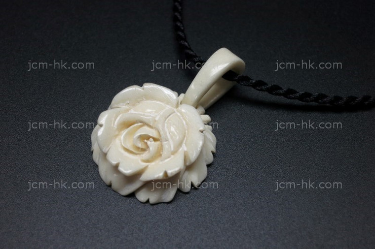 25mm Buffalo Bone Rose Flower Designer Bead Pendant [z5273]