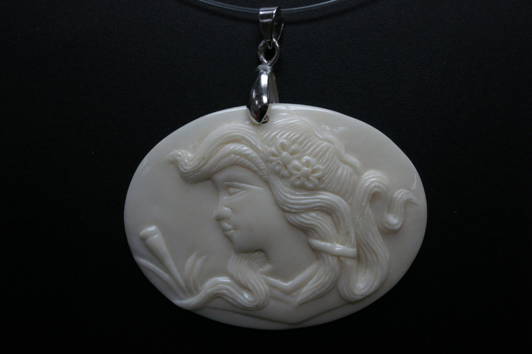 45x35mm Buffalo Bone Cameo Designer Bead Pendant [z5610]