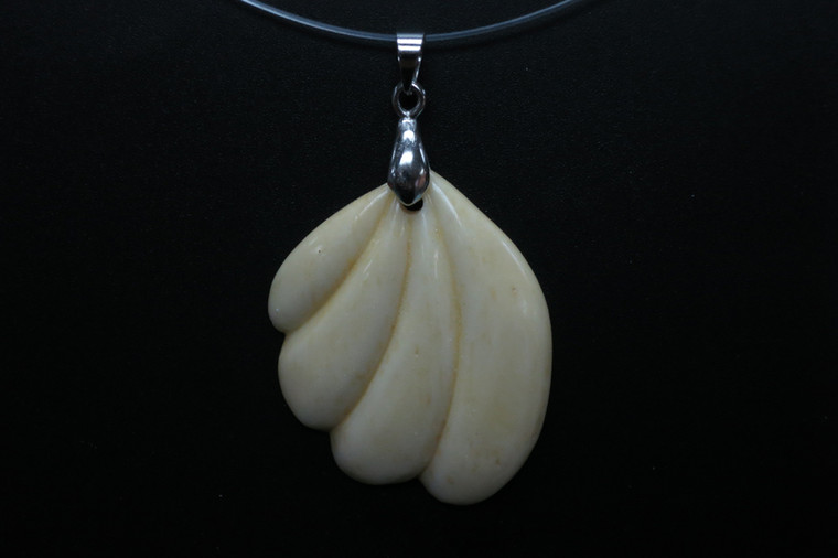 30x35mm Buffalo Bone Carved Designer Bead Pendant [z5412]