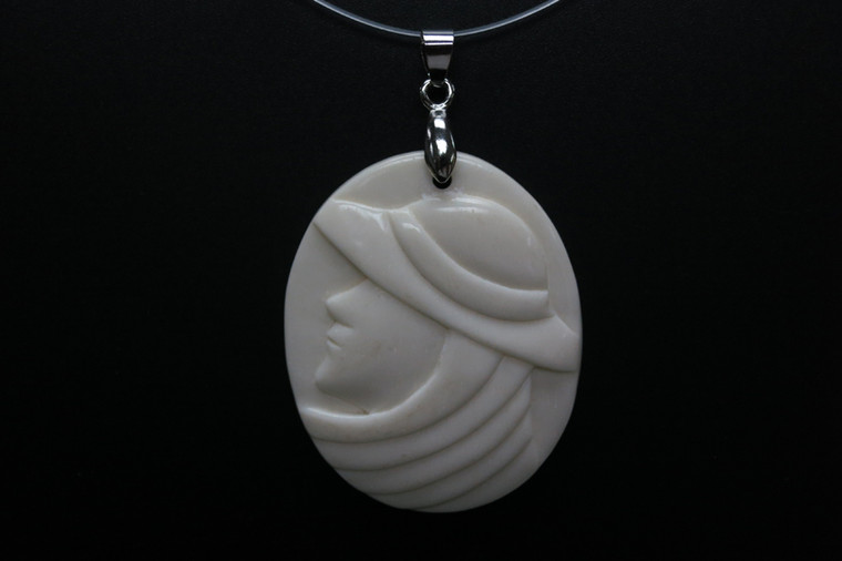 38x48mm Buffalo Bone Cameo Designer Bead Pendant [z5741]