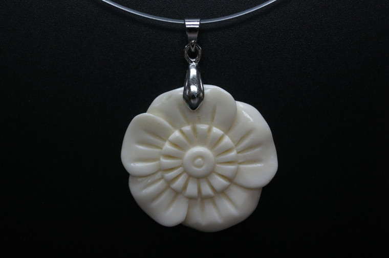 30x30mm Buffalo Bone flower Designer Bead Pendant [z5758]