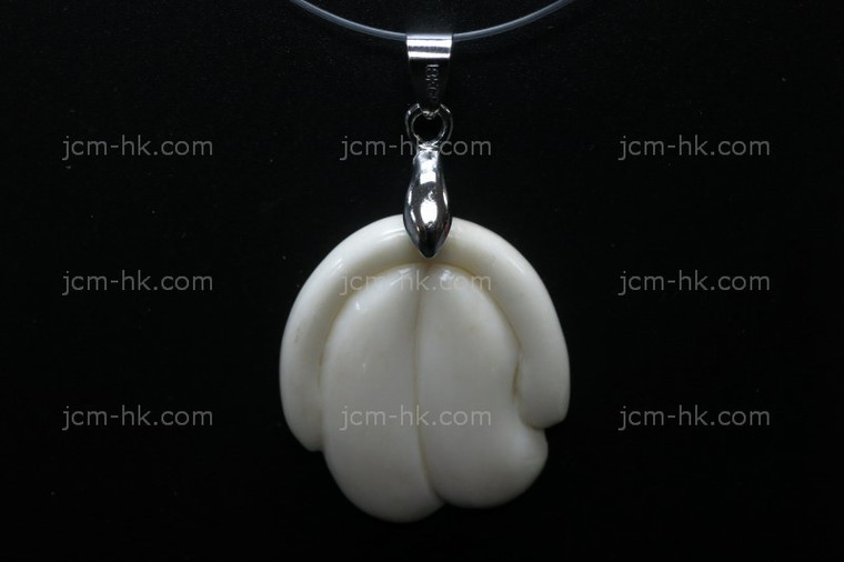 25x28mm Buffalo Bone Carved Designer Bead Pendant [z7015]