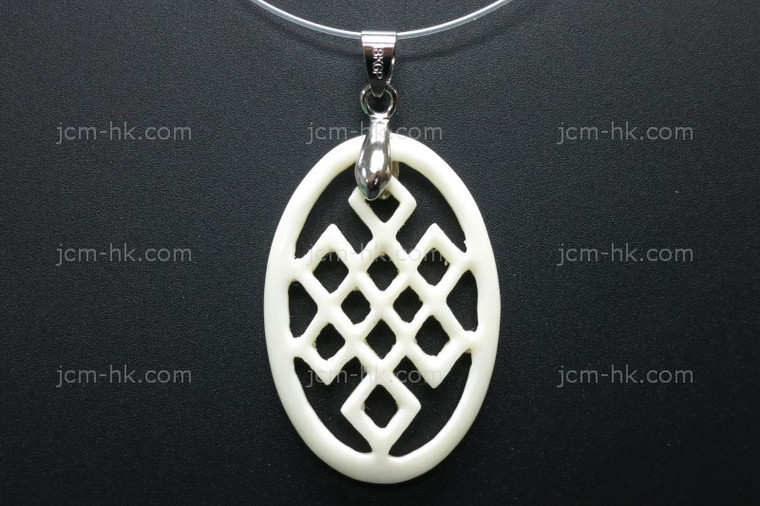 25x38mm Buffalo Bone Carved Designer Bead Pendant [z7037]