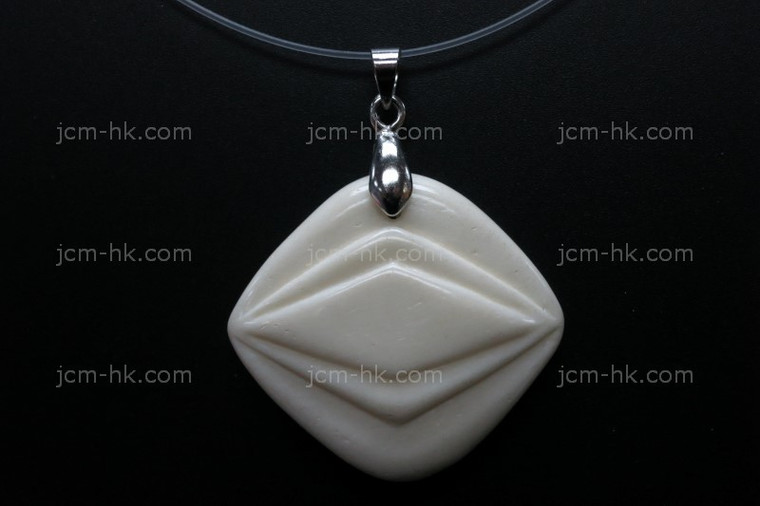 35x30mm Buffalo Bone Carved Designer Bead Pendant [z7042]