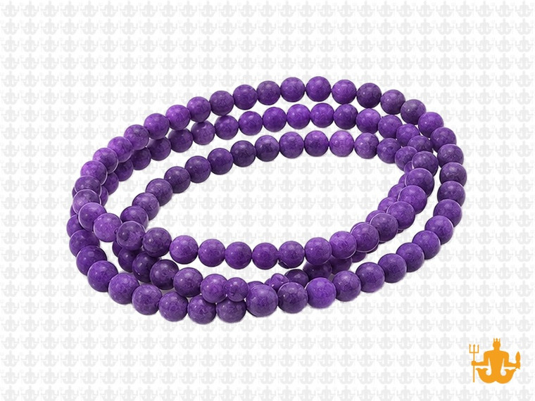 4mm Matte Purple Agate Round Beads 15.5" dyed [4f14m]