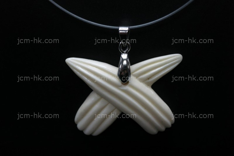35x26mm Buffalo Bone Carved Designer Bead Pendant [z7097]