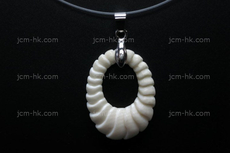 25x32mm Buffalo Bone Carved Designer Bead Pendant [z7118]