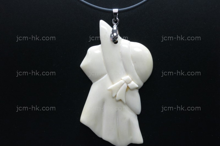 36x68mm Buffalo Bone Beauty Designer Bead Pendant [z7146]