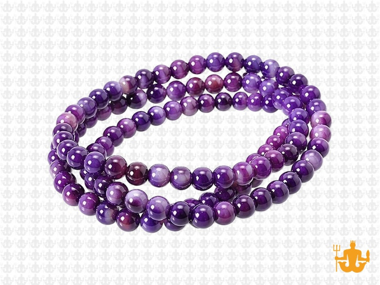 4mm Purple Banded Agate Round Beads 15.5" dyed [4f24]