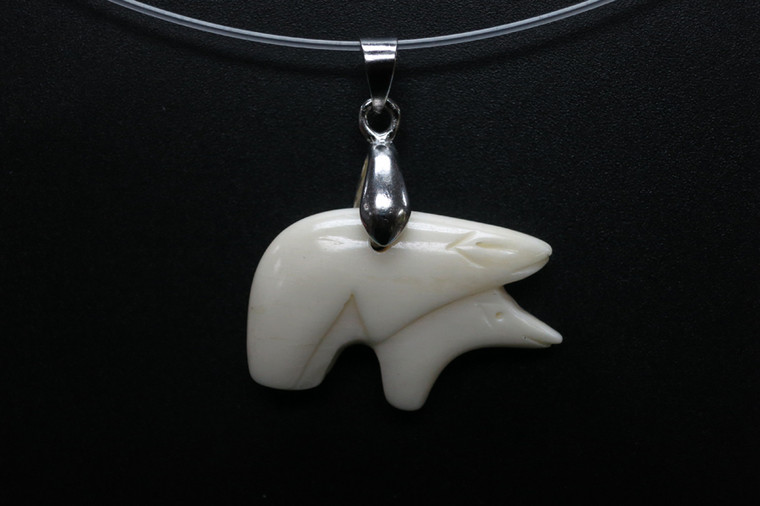 26x16mm Buffalo Bone Bear Designer Bead Pendant [z8349]