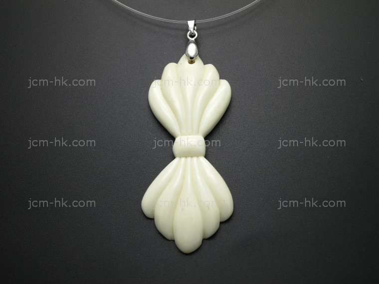 26x62mm Buffalo Bone Designer Bead Pendant [z8493]