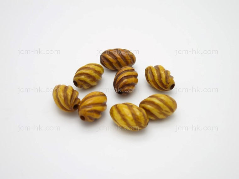 8x12mm Buffalo Bone Rope Oval Beads Antique Color 20pcs. [z2195]