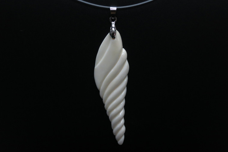 25x90mm Buffalo Bone Carved Designer Bead Pendant [z5483]
