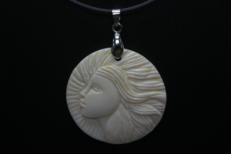 36x36mm Buffalo Bone Beauty Designer Bead Pendant [z5544]