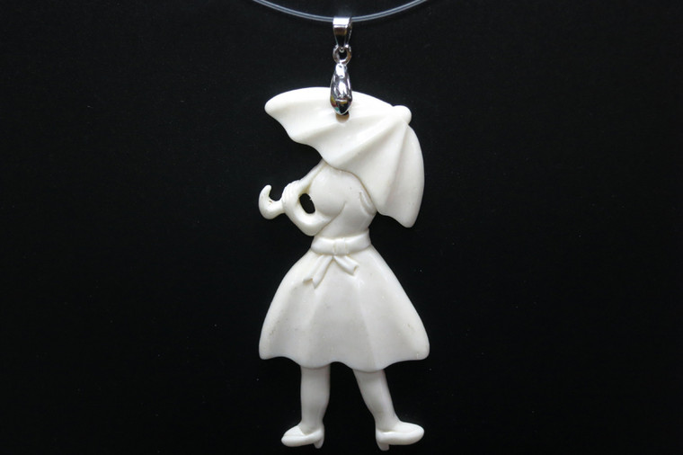 32x72mm Buffalo Bone Beauty Designer Bead Pendant [z5569]