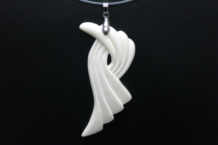 30x68mm Buffalo Bone Designer Bead Pendant [z5657]