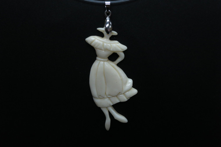 25x60mm Buffalo Bone Beauty Designer Bead Pendant [z5684]