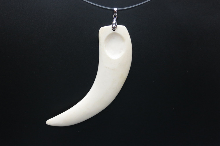 26x100mm Buffalo Bone Tusk Designer Bead Pendant [z5732]
