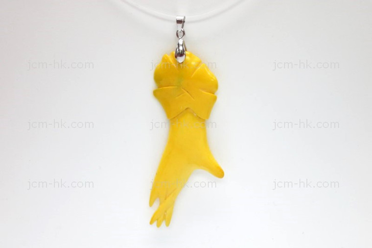 25x75mm Buffalo Bone Hand Designer Bead Pendant, Natural Dyed [z7223]