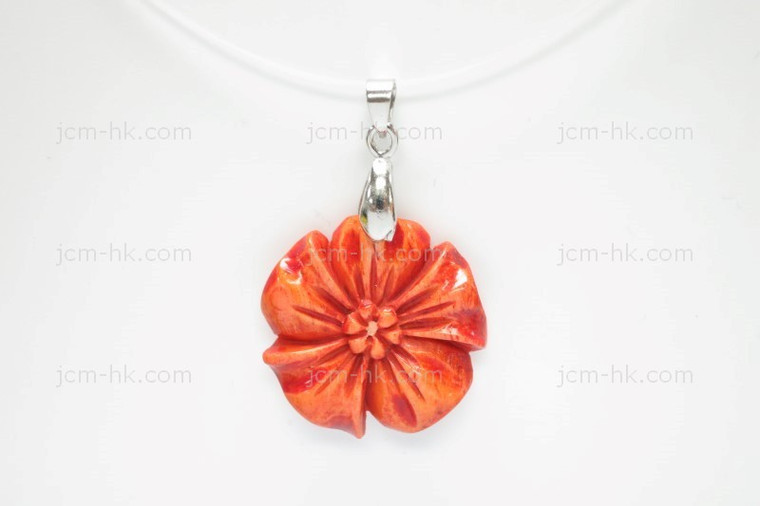 25x25mm Buffalo Bone Designer Bead Pendant, Natural Dyed [z7229]