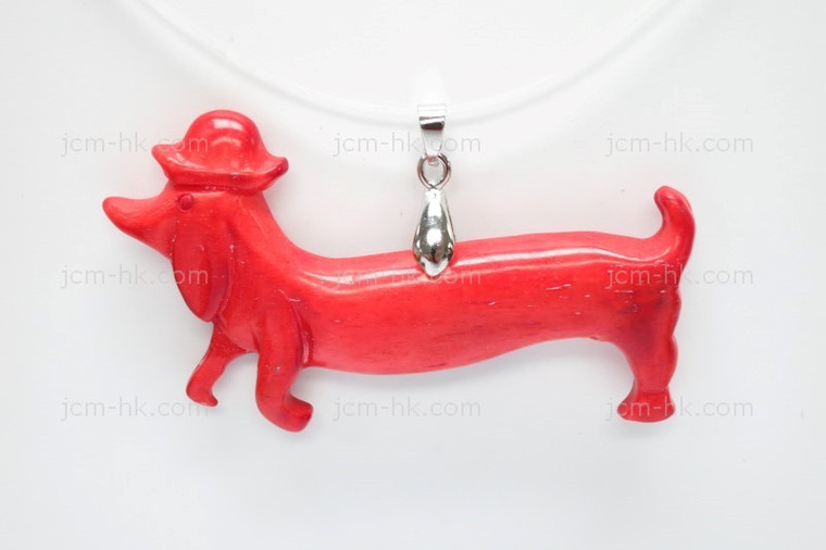 60x32mm Buffalo Bone Designer Bead Pendant, Natural Dyed [z7239]