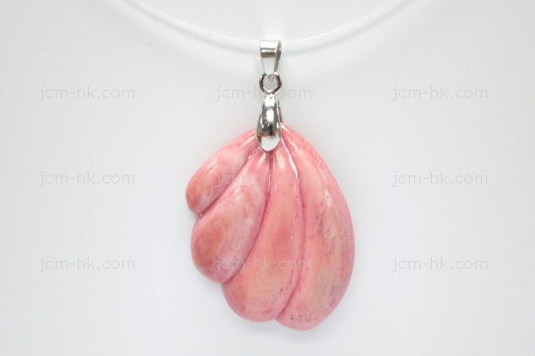 28x36mm Buffalo Bone Designer Bead Pendant, Natural Dyed [z7335]