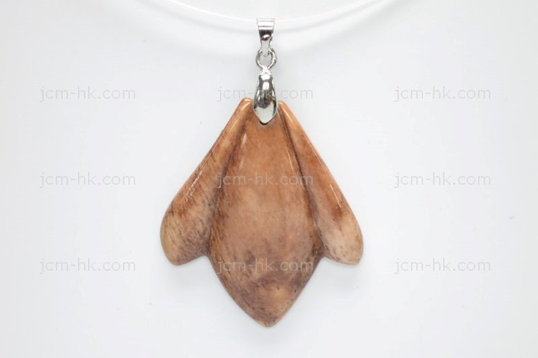35x40mm Buffalo Bone Designer Bead Pendant, Natural Dyed [z7356]