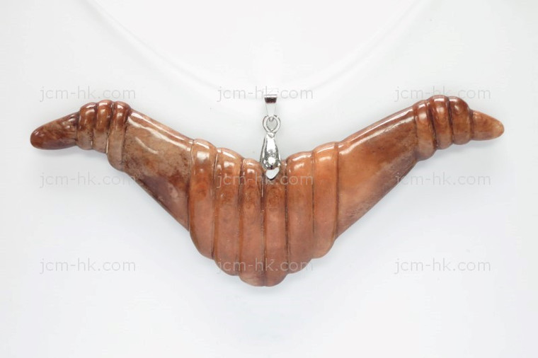 95x25mm Buffalo Bone Designer Bead Pendant, Natural Dyed [z7365]