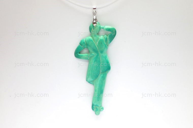 28x88mm Buffalo Bone Designer Bead Pendant, Natural Dyed [z7407]